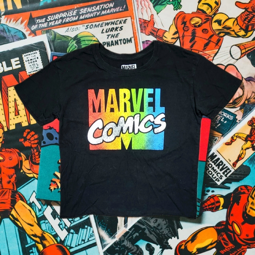 Marvel Comics Graphic Women's Crop Top Size Small